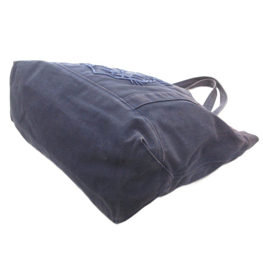 メゾンキツネ MAISON KITSUNE トートバッグ キャンバス ロゴ 刺繍 紺