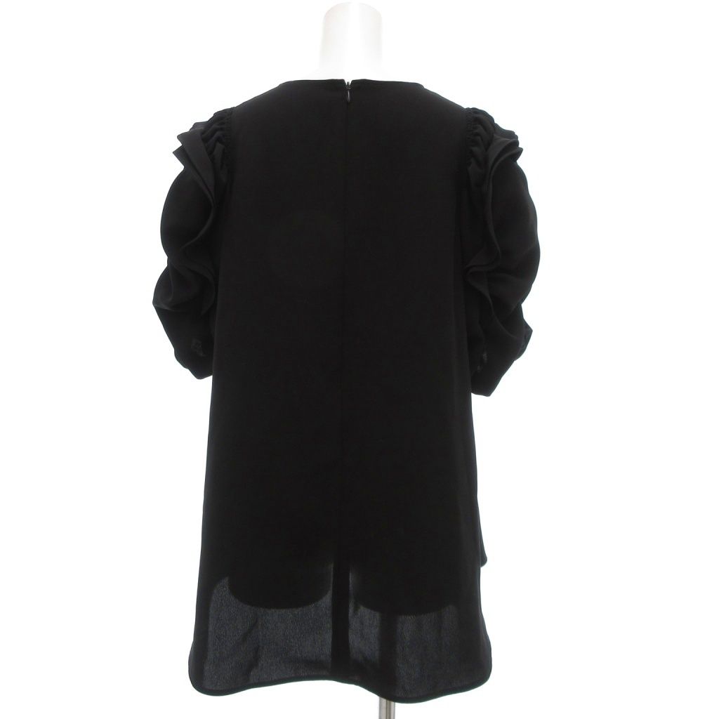 NEMIKA レリアン シャーリング フリルスリーブ チュニック ブラウス カットソー 1 黒 ブラック UO