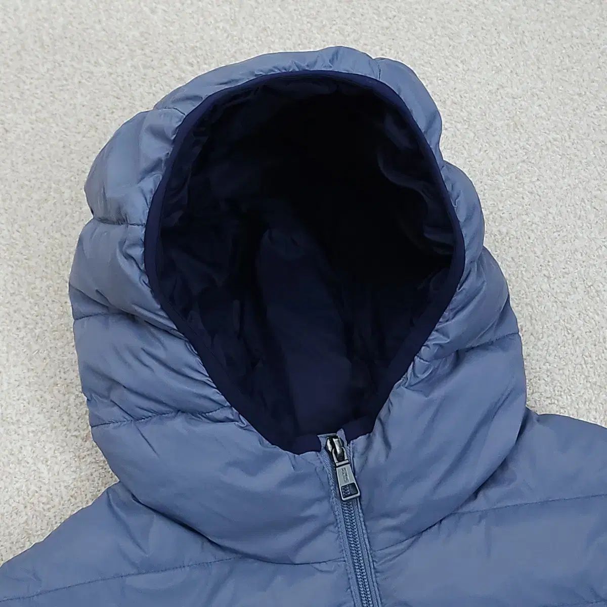 165 ビーンポール キッズ 子供 軽量 フード ジップアップ ロング ダウン W 1077