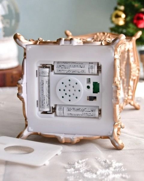 クリスマス スノードーム 電動 LED オルゴール ホワイトランタン ツリー オブジェ クリスマスツリー 置物