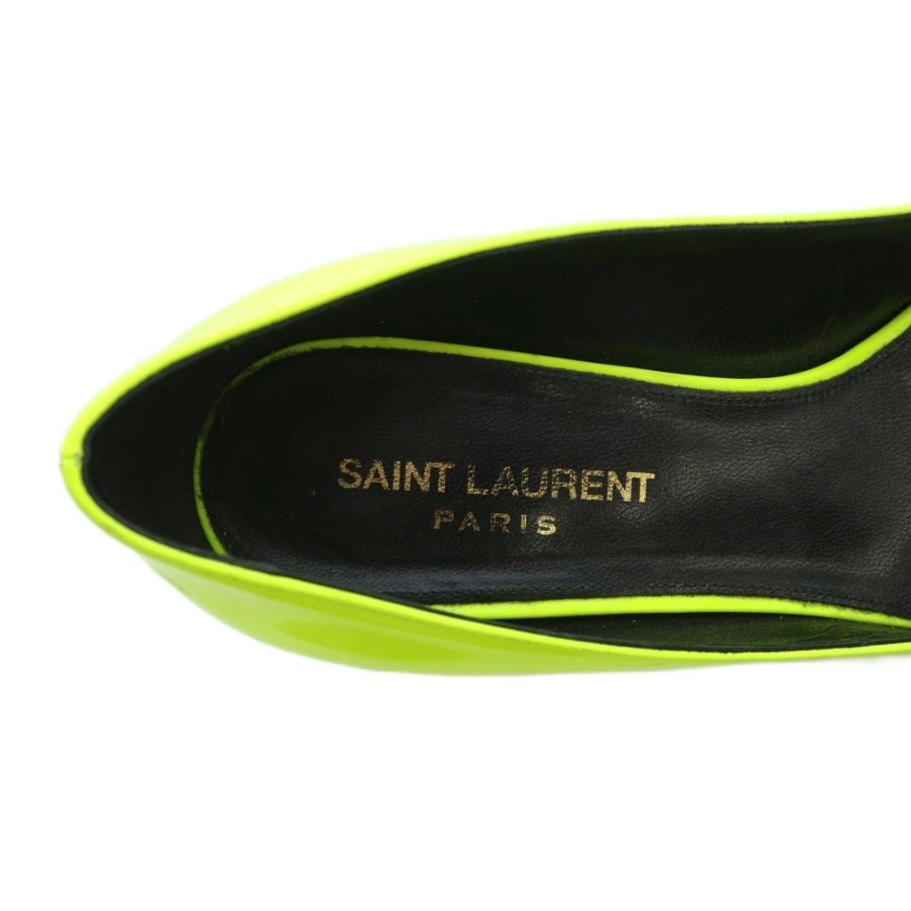  サンローラン パリ SAINT LAURENT PARIS パンプス ハイヒール ロゴ ポインテッドトゥ エナメル 37 23.5 cm 黄 イエロー GY 30 MQ ハイヒール パンプス パンプス