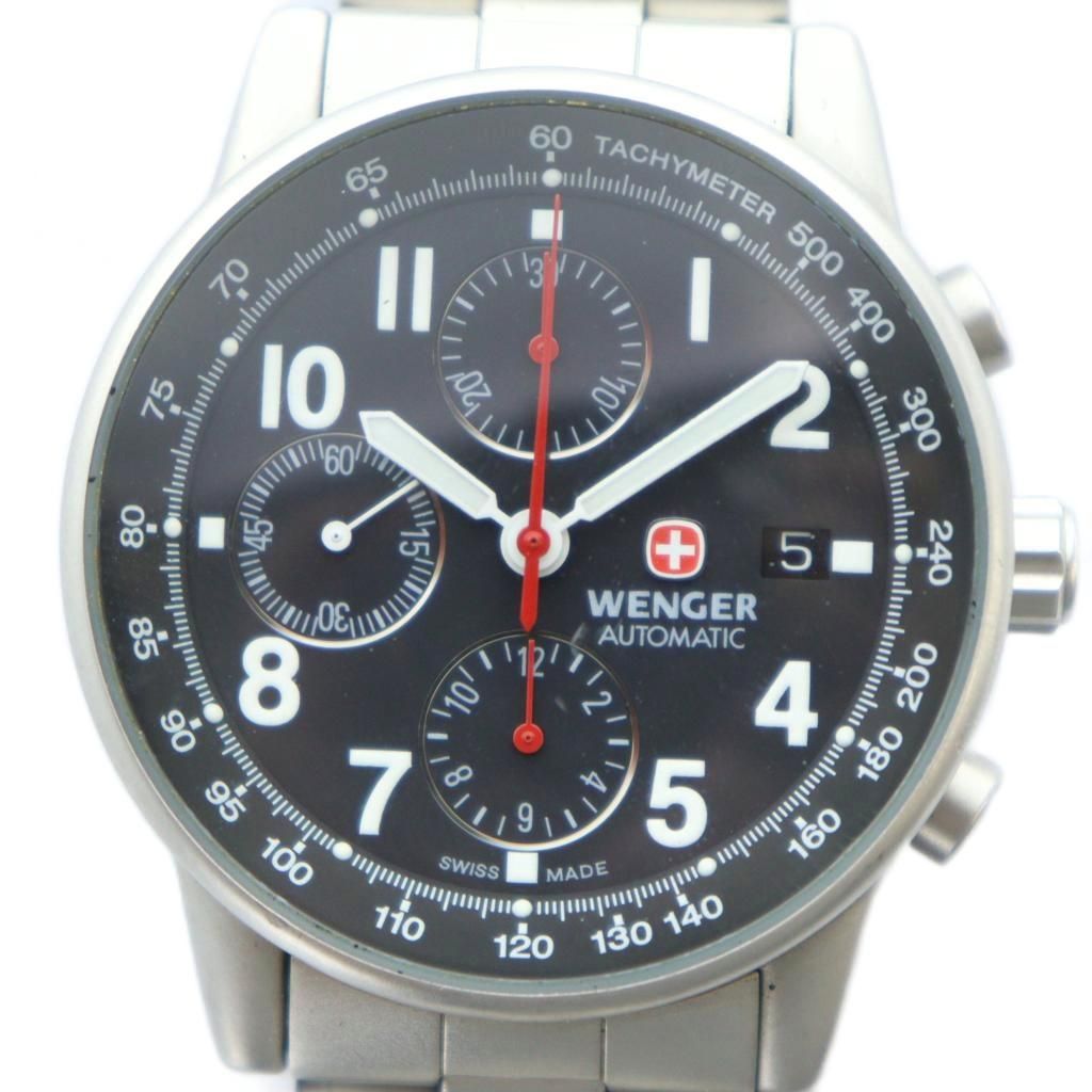 WENGER 腕時計 ウォッチ 自動巻き 裏スケルトン ロゴ カレンダー付き  