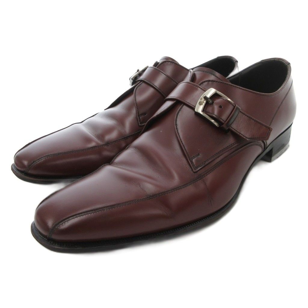 リーガル REGAL ビジネスシューズ 革靴 25cm モンクストラップ レザー 本革 ワインレッド AE