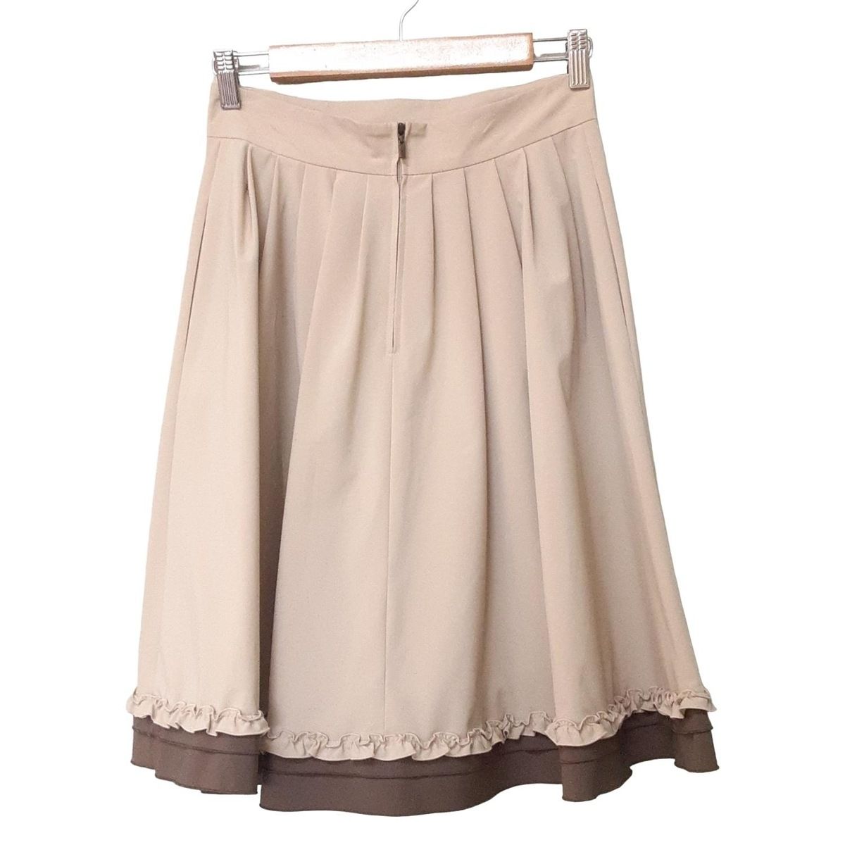 フォクシー FOXEY スカート サイズ40 M - ライトブラウン×白