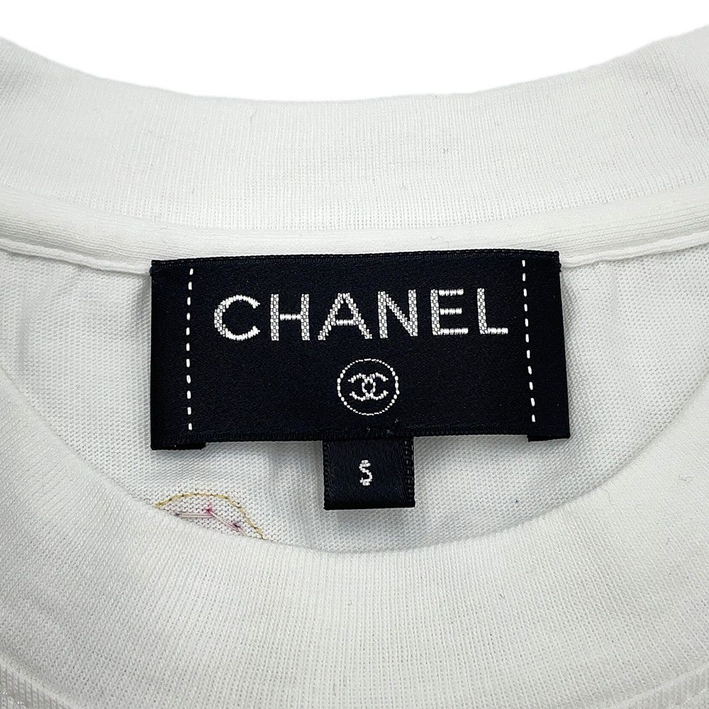  シャネル 半袖Tシャツ ファレル ウィリアムス ビーズ装飾 コットン レディースサイズS P 61052 CHANEL アパレル 白 その他 トップス