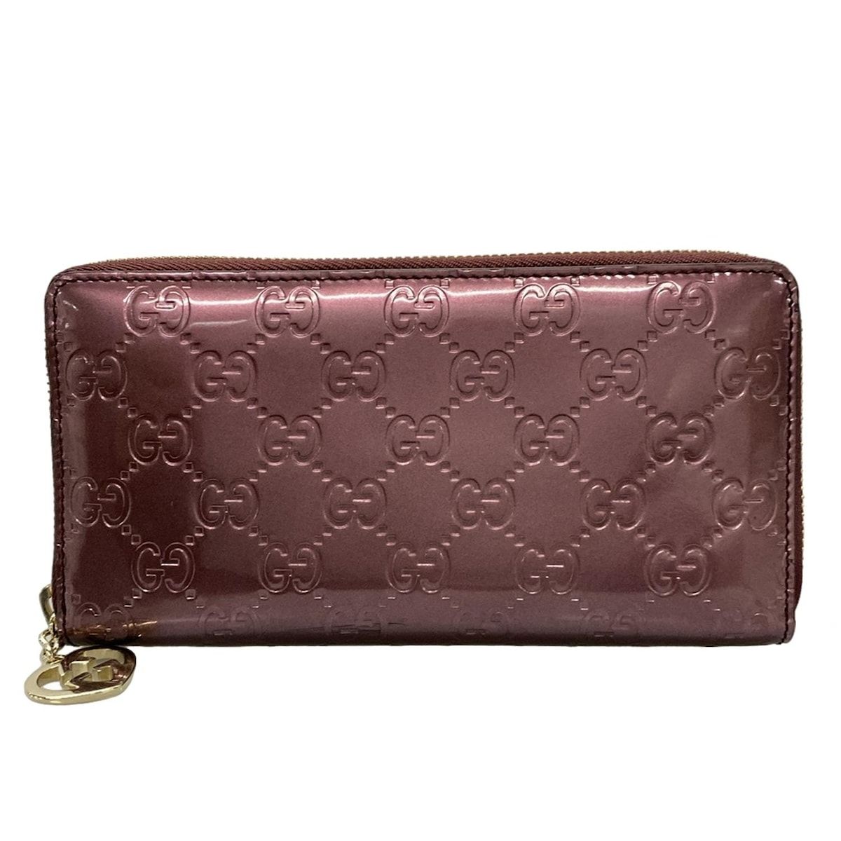 GUCCI グッチ 長財布 ラブリー 308005 ボルドー ラウンドファスナー レザー