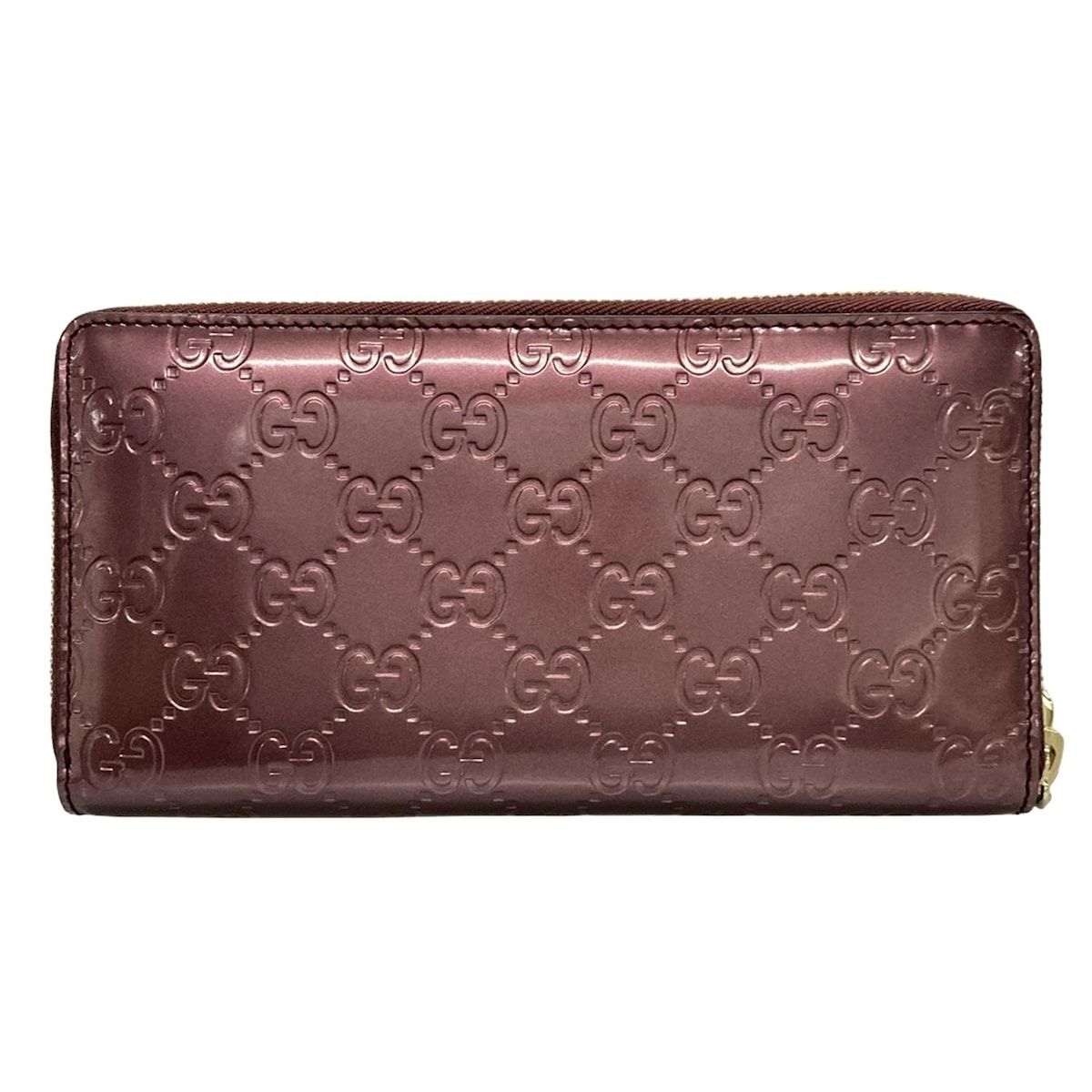GUCCI グッチ 長財布 ラブリー 308005 ボルドー ラウンドファスナー レザー