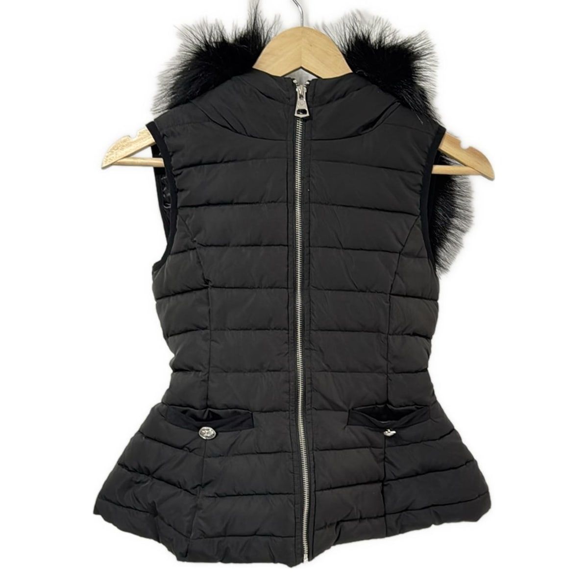 Rady レディ ベスト サイズS レディース 黒 フェイクファー 中綿