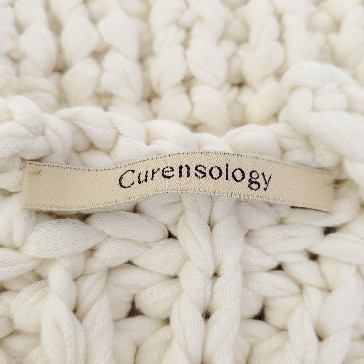 Curensology カレンソロジー ベスト サイズF レディース - アイボリー ニット ショート丈 GINKGOPHARMACY_COM