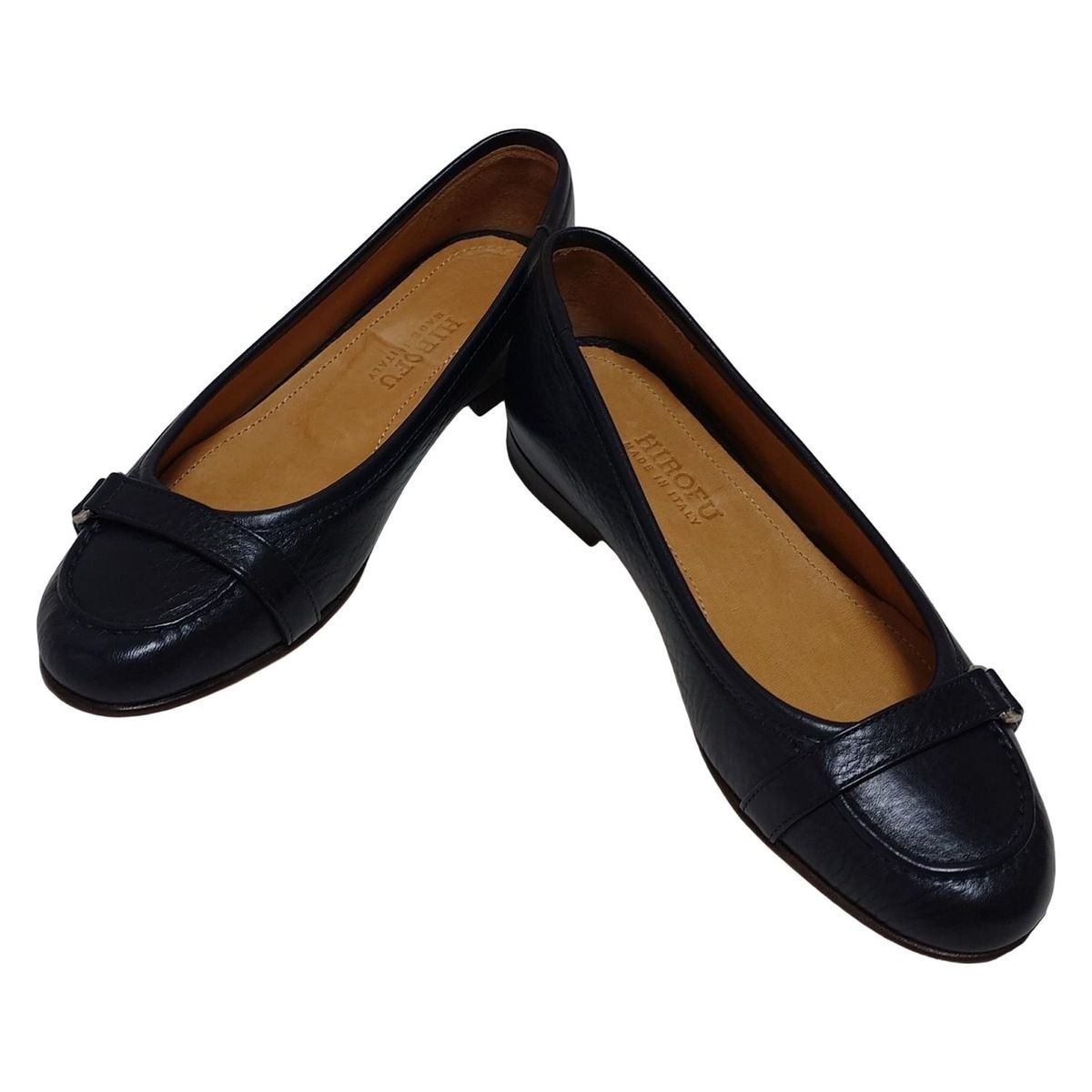 HIROFU ヒロフ フラットシューズ 36 1 2 レディース - ダークネイビー レザー