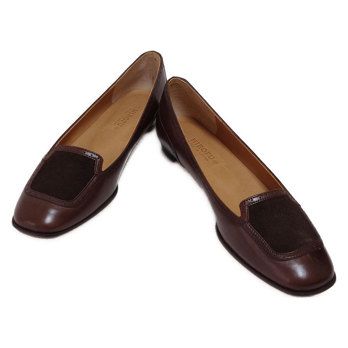 HIROFU ヒロフ ローファー 23 1 2 レディース - ダークブラウン パンチング レザー