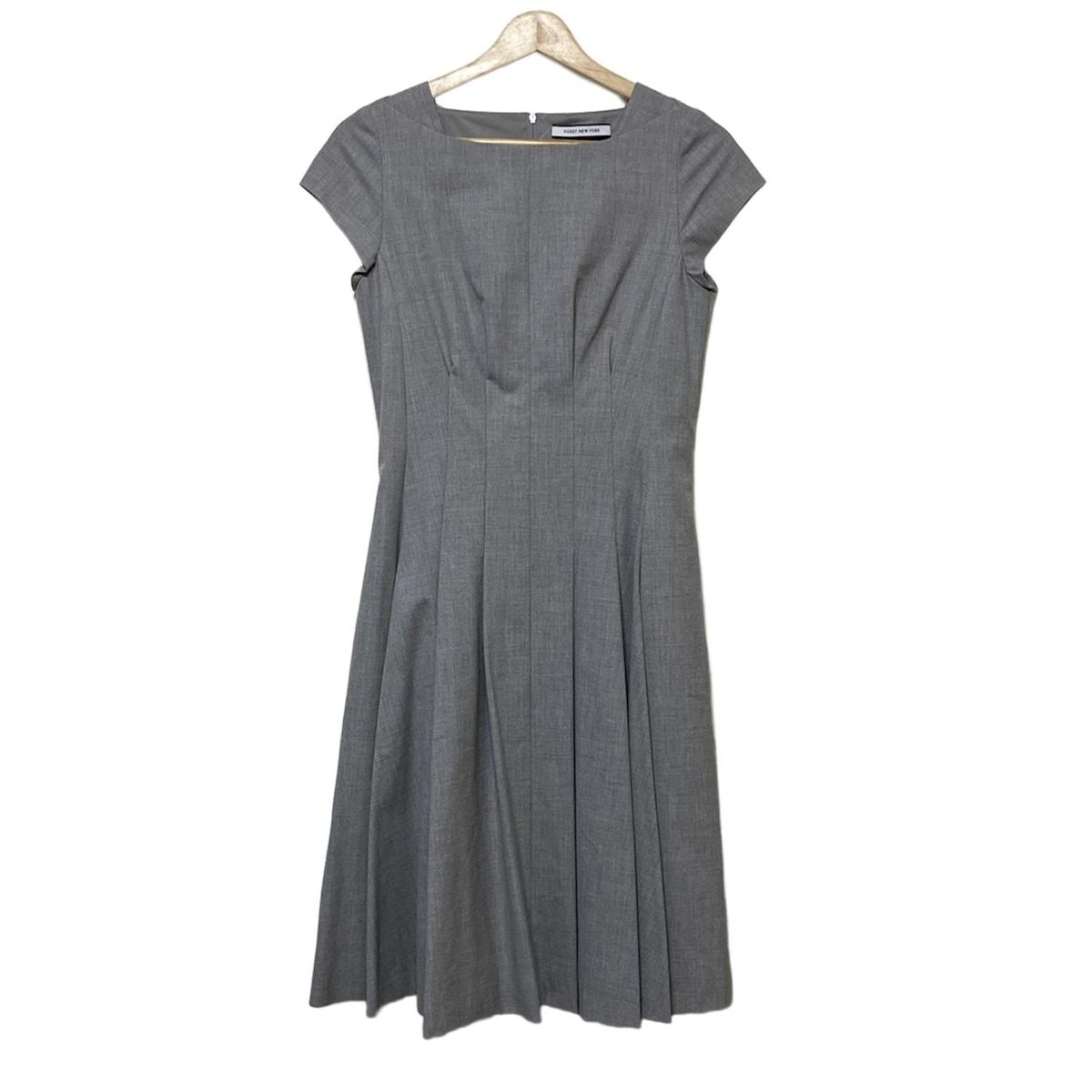 FOXEY NEW YORK フォクシーニューヨーク ワンピース サイズ38 M レディース - 36102 グレー 半袖 ロング