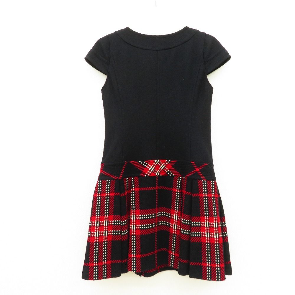 BLUE LABEL バーバリーブルーレーベル ワンピース ミニワンピース 38 ブラック×レッド FMF 59-710-09