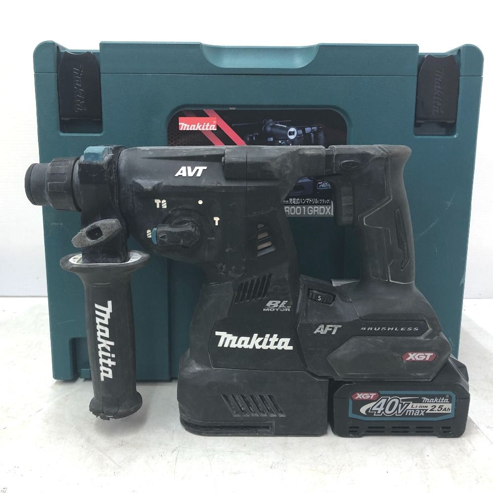 makita マキタ 40Vmax 2.5Ah 28mm 充電式ハンマドリル SDSプラス ケース 充電器 バッテリ1個セット 無線連動対応 HR001G