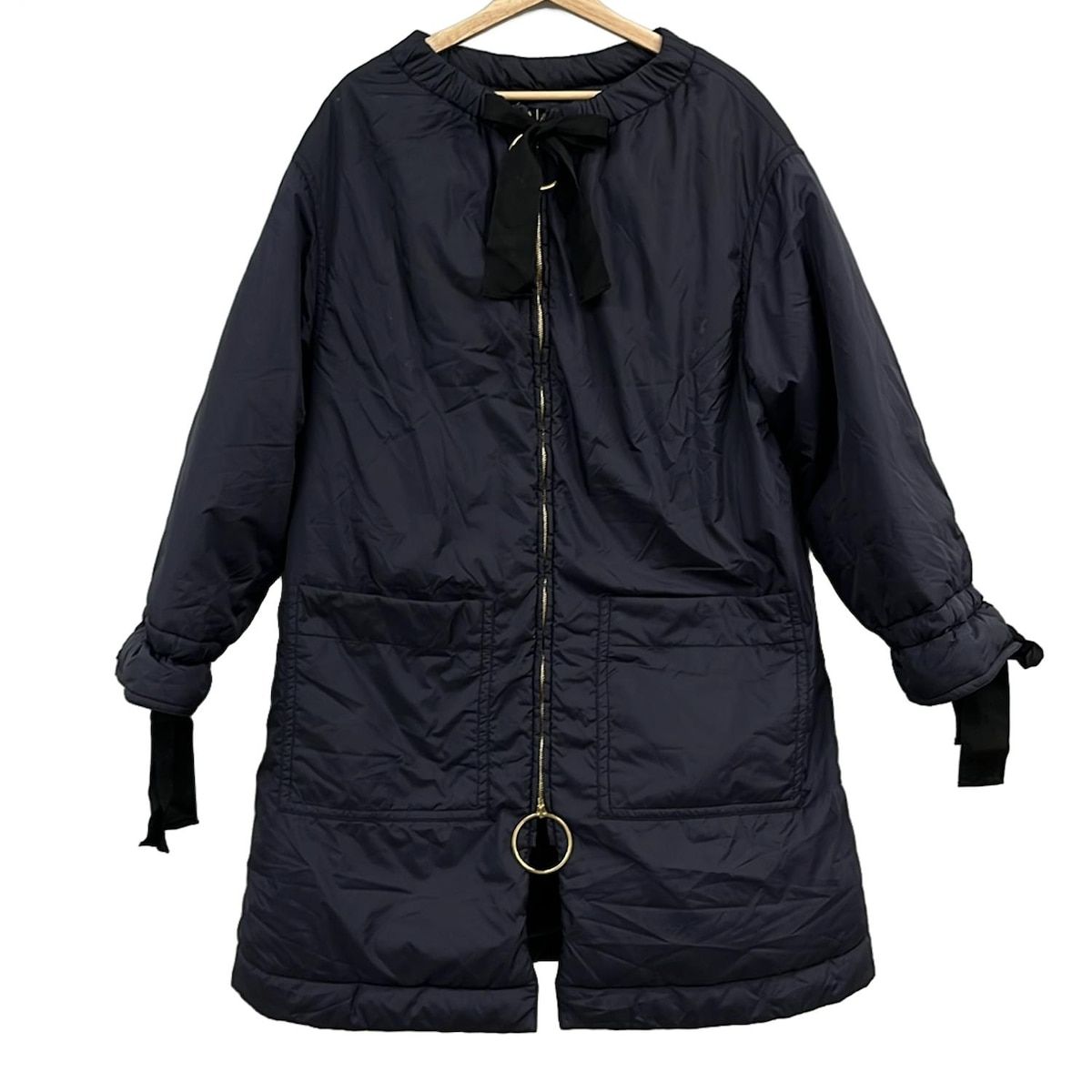 MARNI マルニ コート サイズ38 S レディース - ダークネイビー 長袖 中綿 ジップアップ 冬