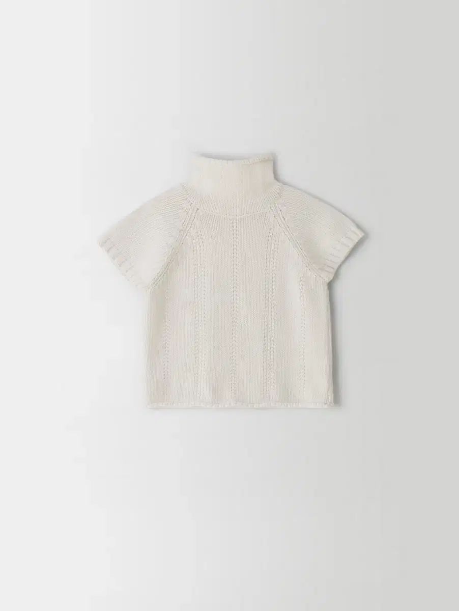 ondemin 半袖 タートルネック ニット アイボリー