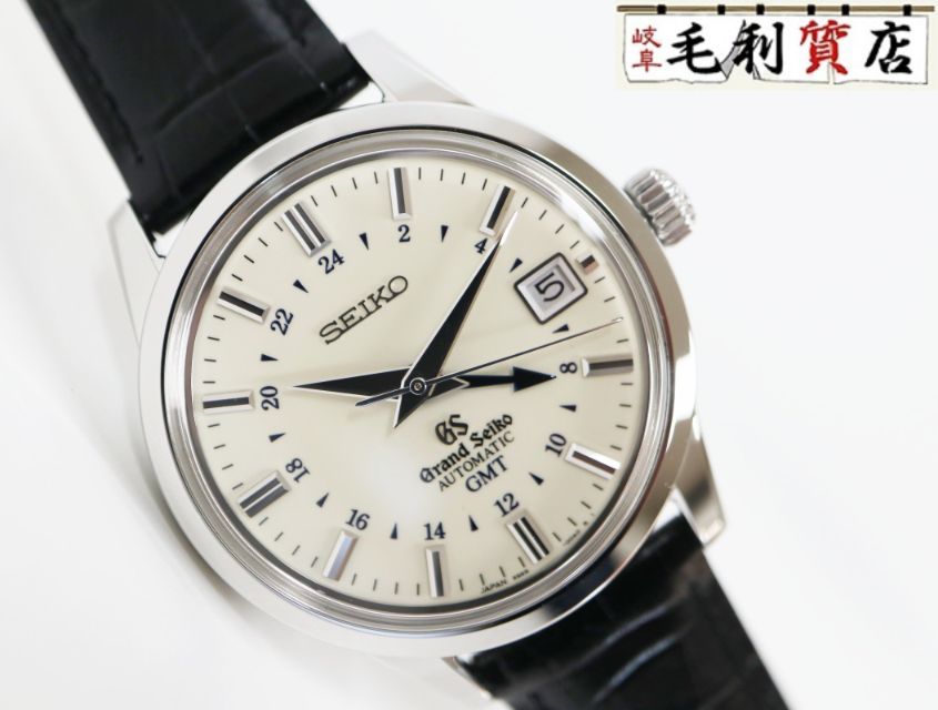 グランドセイコー GrandSeiko メカニカル GMT SBGM021 アイボリー 9S66-00A0 ステンレス 革バンド 自動巻き メンズ 時計