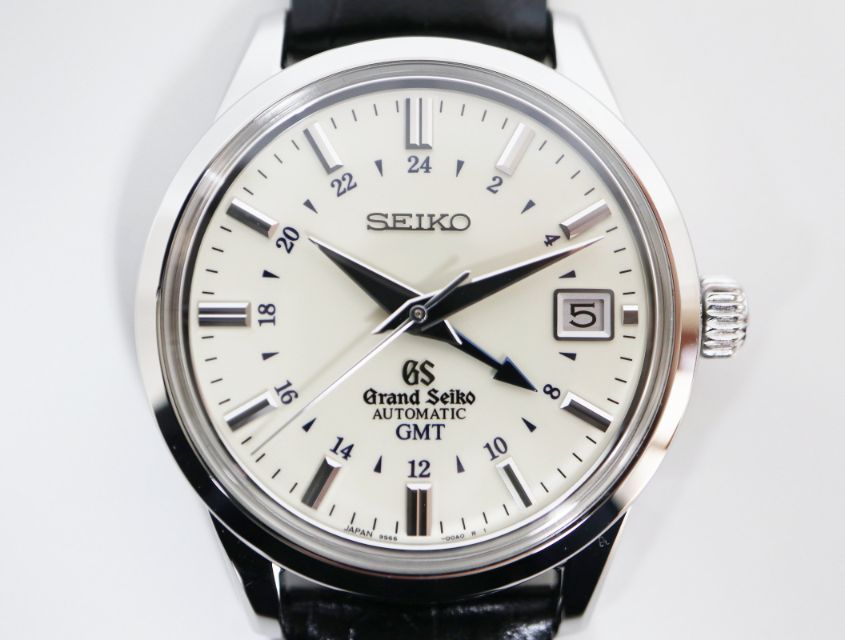 グランドセイコー GrandSeiko メカニカル GMT SBGM 021 アイボリー 9 S 66 00 A 0 ステンレス 革バンド 自動巻き メンズ 時計