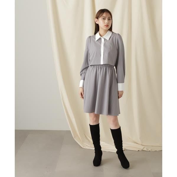 カジュアルドレス ショートレイヤードシャツワンピース