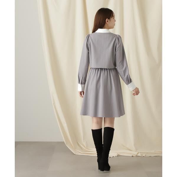 カジュアルドレス ショートレイヤードシャツワンピース