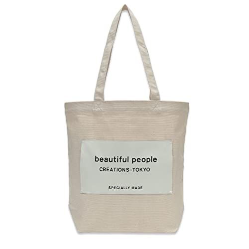 Beautiful People ビューティフルピー ネームトート タグ ロゴ トートバッグ SDGs エクリュ