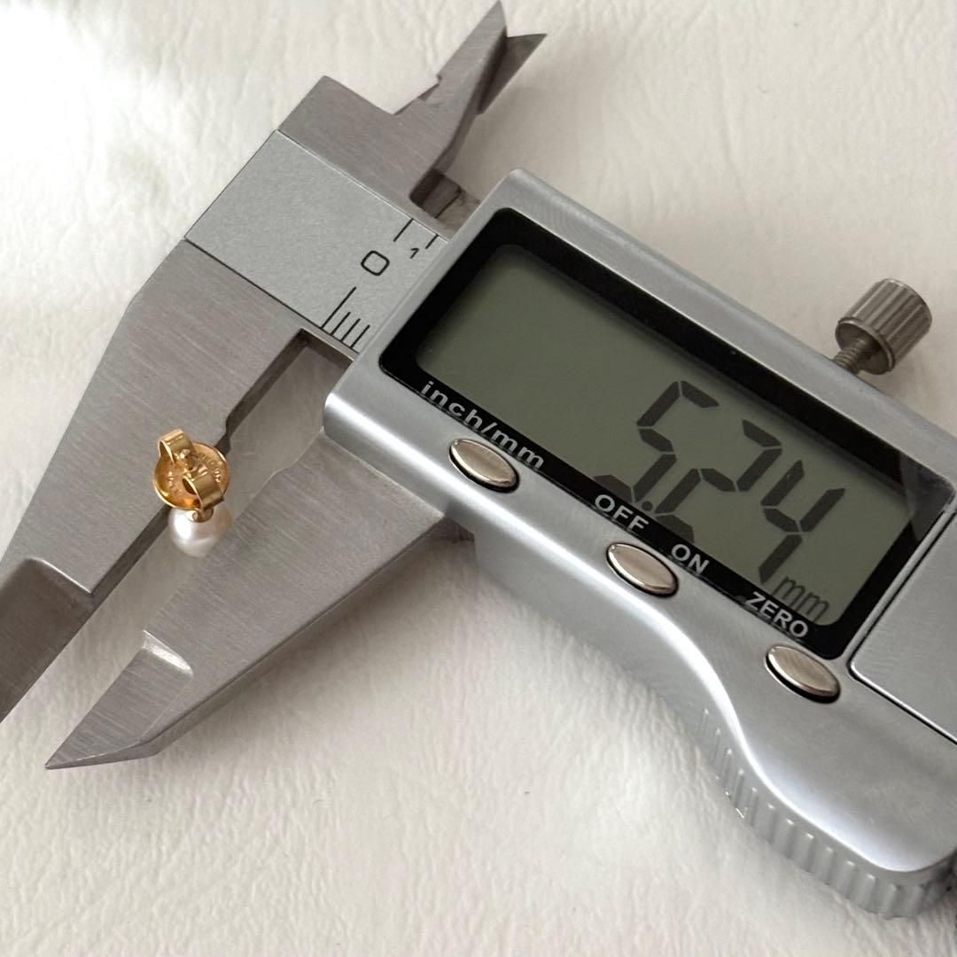 118【ミキモト】K18 パール 約5.2mm ピアス 片方のみ MIKIMOTO（ピアス