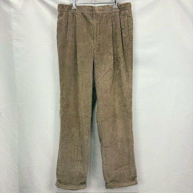 VINTAGE CORBIN OTC OFF THE CUFF 太畝 フィッシュボーン コーデュロイ 2タックパンツ スラックス サイズW34 07110804 872