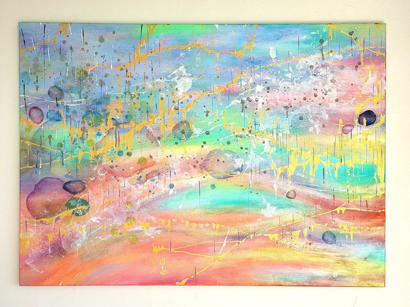 25 years go 抽象画 65 90㎝ 大型パネル キャンバス 原画 一点もの モダンアート インテリア 現代アート おしゃれ リビング デザイナー アートパネル コンテンポラリーアート