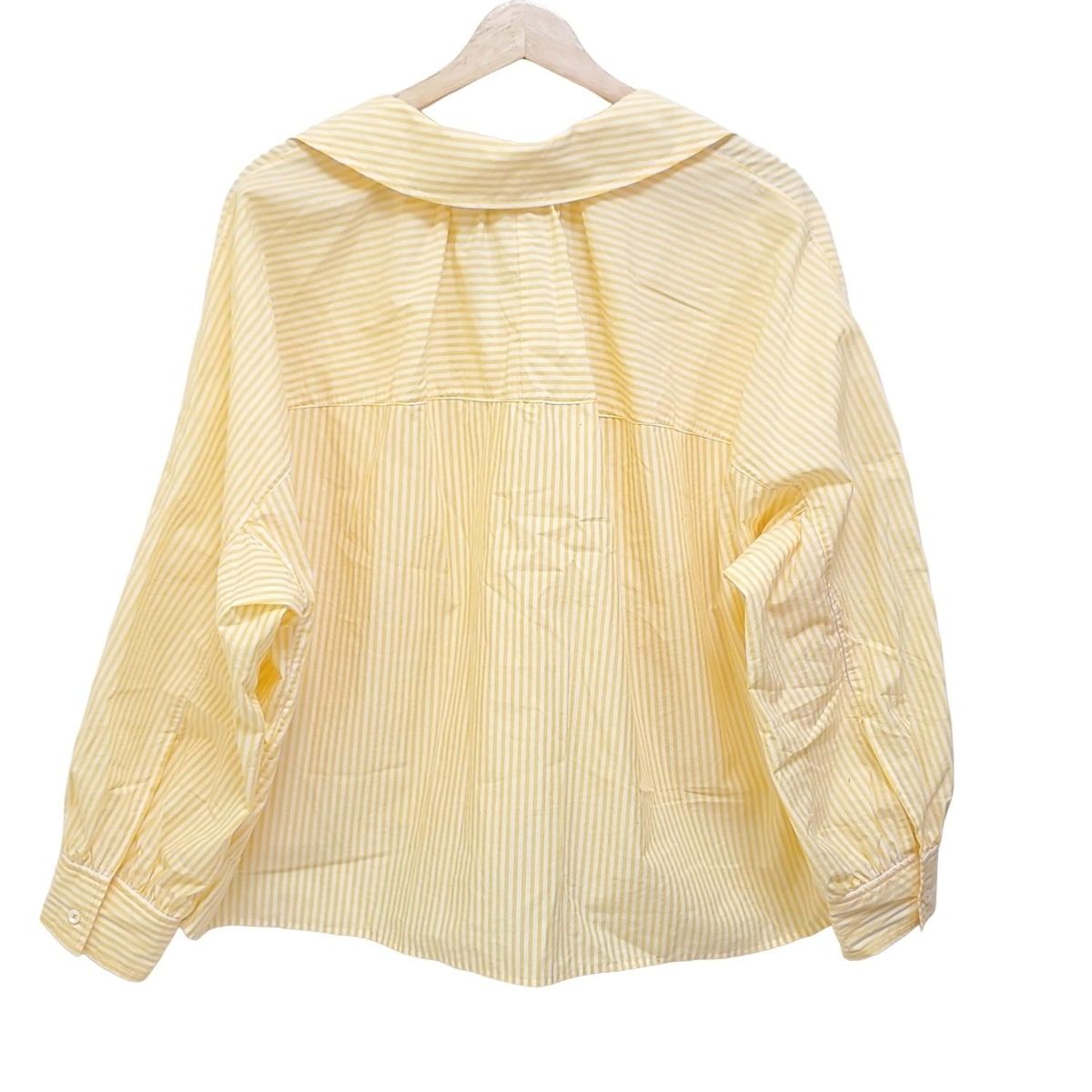 TICCA ティッカ 長袖カットソー サイズF レディース - イエロー×アイボリー 開襟 ストライプ
