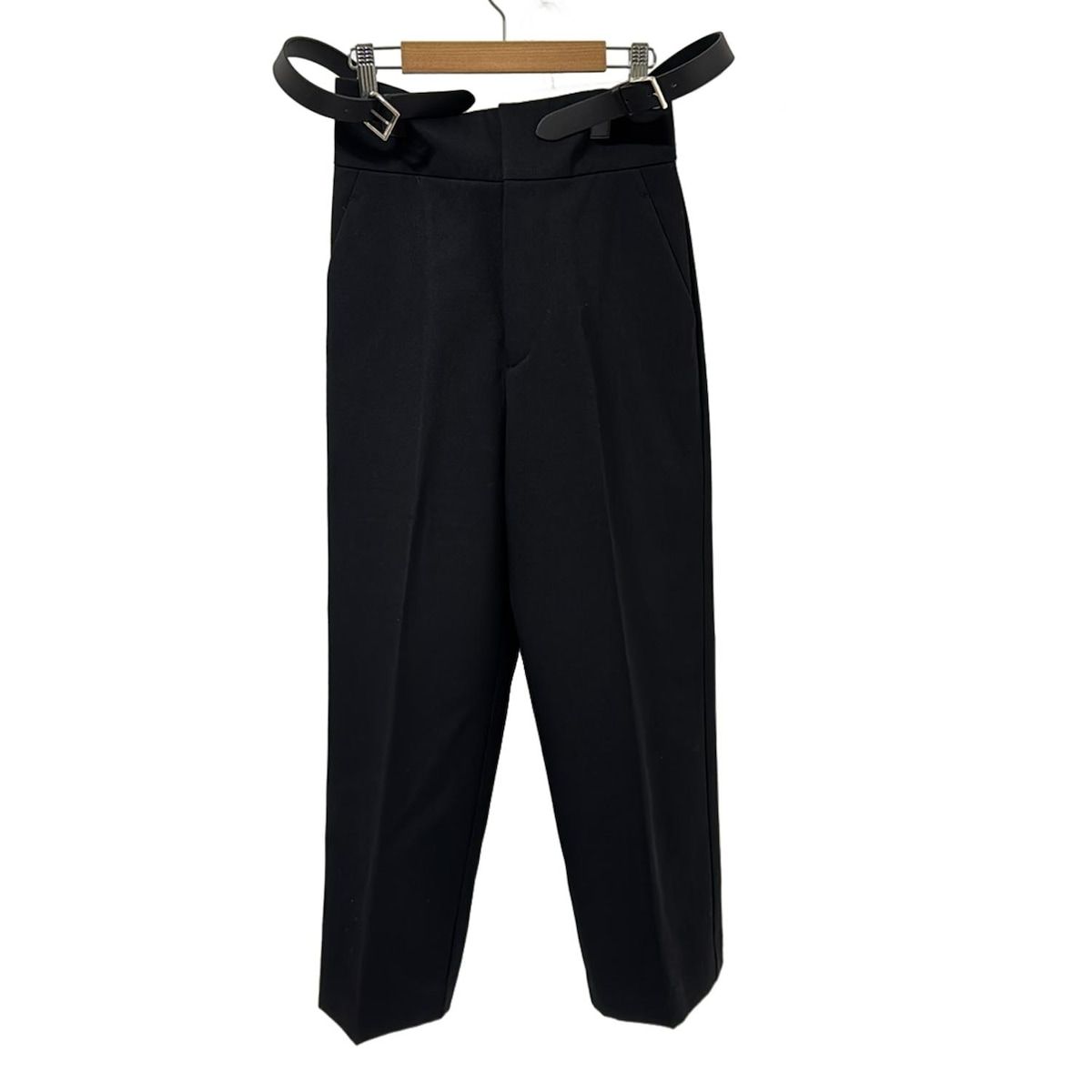 H BEAUTY-YOUTH エイチビューティアンドユース パンツ サイズMEDIUM M レディース - 黒 フルレングス サスペンダー付き