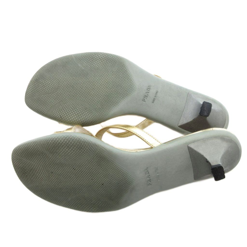 プラダスポーツ PRADA SPORT サンダル ローヒール ミュール メタリック