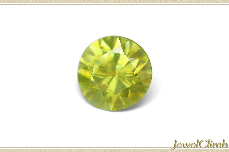 鑑別書付 強く華やかに輝く 石グリーンスフェーン 宝石 ルース ０ ６１ＣＴ