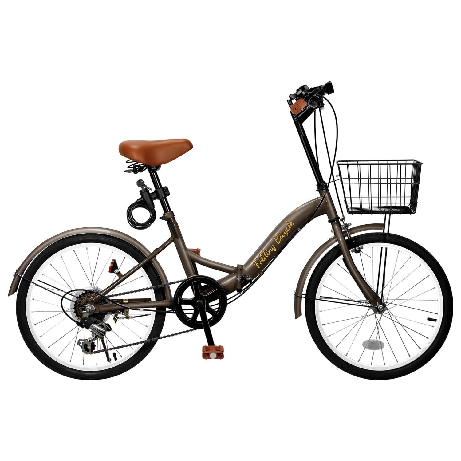 P O 8 A 折畳み自転車 6段変速 塗装プロセスのアップグレード 20インチ 高炭素鋼フレーム ハンドル サドル高さ調整 折り畳み自転車 前後泥除け装備 ワイヤーロック ライト カゴ 空気入れ付き 折りたたみ自転車 男女兼用 通勤 Mixiu 通学 旅行