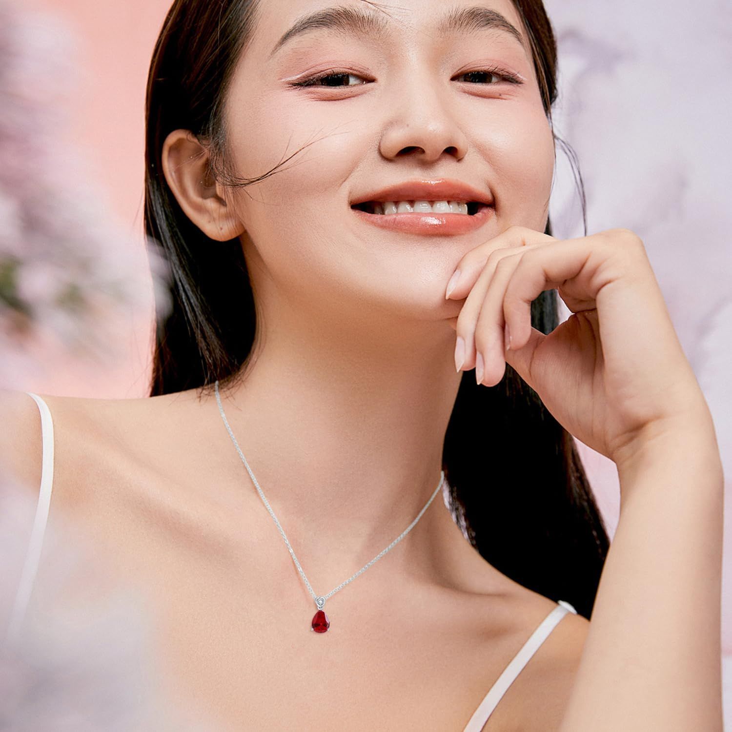 シルバー925 ネックレス 金属アレルギー対応 ダイヤモンド 女性 ペンダント しずくモチーフ ギフト 誕生石 レディース AOBOCO プレゼント