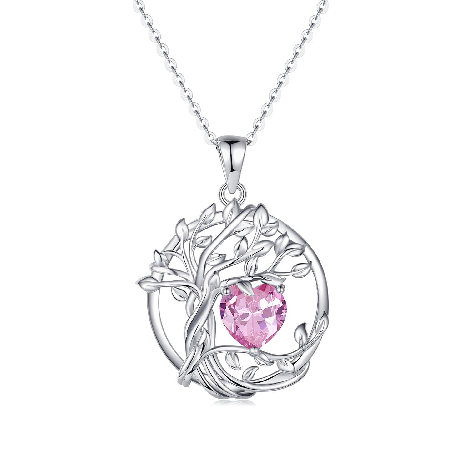 数量 ジュエリー お守り 魔除け 925 プレゼント シルバー プラチナメッキ モチーフ 生命の樹 パワーストーン ラッピング用品付き 12ヵ月 レディース ネックレス 誕生石 AGVANA