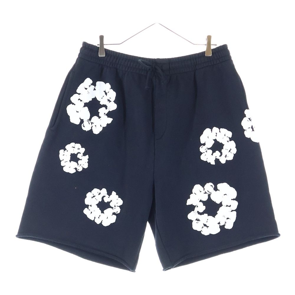 DENIM TEARS デニムティアーズ Flower Sweat Short フラワー スウェットショーツ ハーフパンツ ブラック