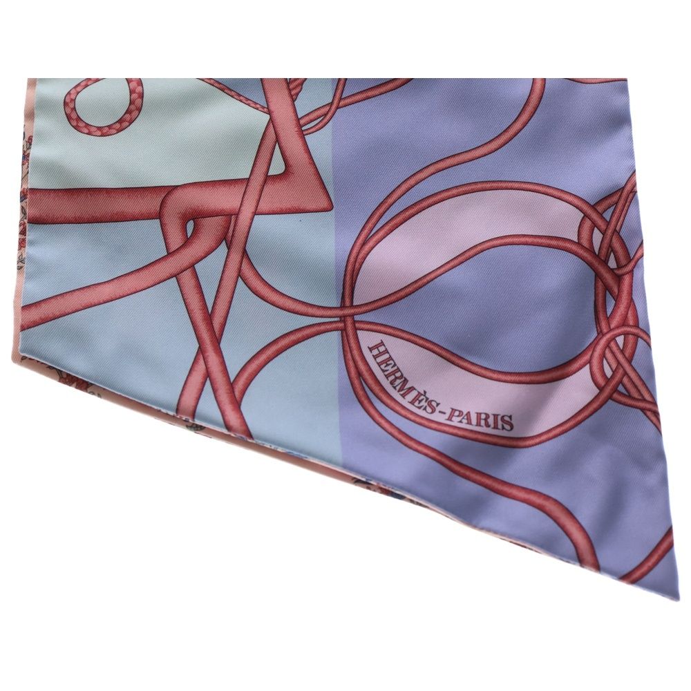 HERMES エルメス マキシツイリー COUP DE FOUET AU BLOC ブルー×ピンク シルク