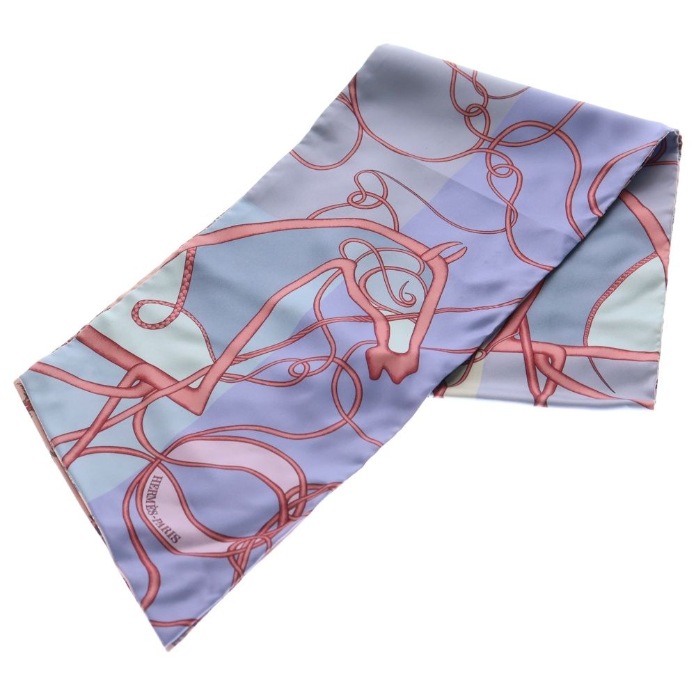 HERMES エルメス マキシツイリー COUP DE FOUET AU BLOC ブルー×ピンク シルク