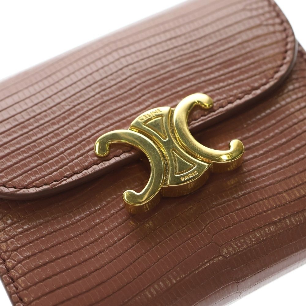 CELINE 三つ折財布 トリオンフ ロゴ金具 CELINE】セリーヌ トリオンフ 3つ折り コンパクト財布 (CELINE