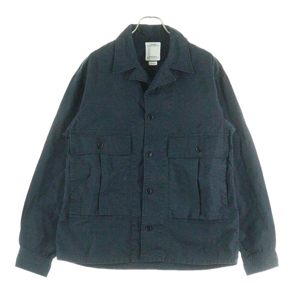 VISVIM ヴィスヴィム 20SS DOMAINE SHIRT L S ドメーヌ ラペル ロングスリーブ ミリタリー 長袖 シャツ ネイビー 0120105011013