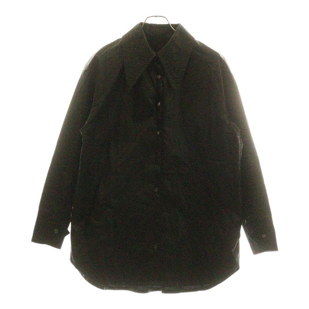 AMERI アメリ LONG COLLAR CALENDERING SHIRT ロング カレンダリング 長袖シャツ ブラック レディース 02320461130