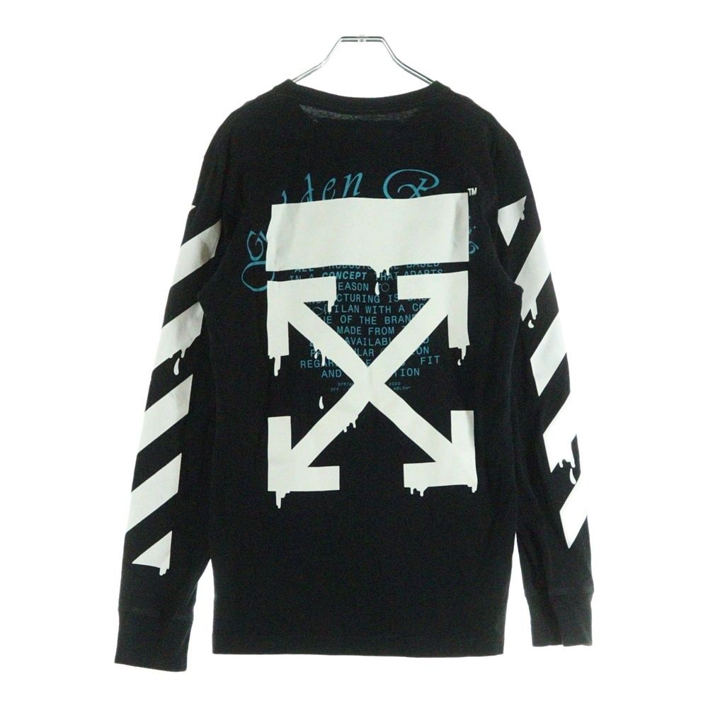 OFF-WHITE オフホワイト DRIPPING ARROWS LS プリント長袖Tシャツ カットソー ブラック