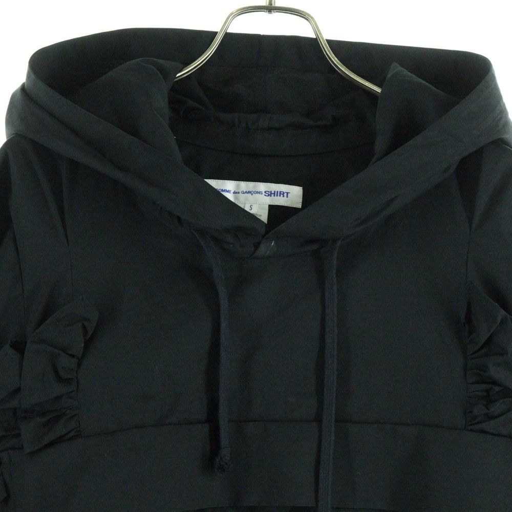 全商品業界最安値に挑戦！ COMME des GARCONS SHIRT コムデギャルソンシャツ 22SS FRILL DESIGN OVER SHIRT フリルデザイン オーバー長袖シャツ ブラック レディース FI-C005 送料無料です。