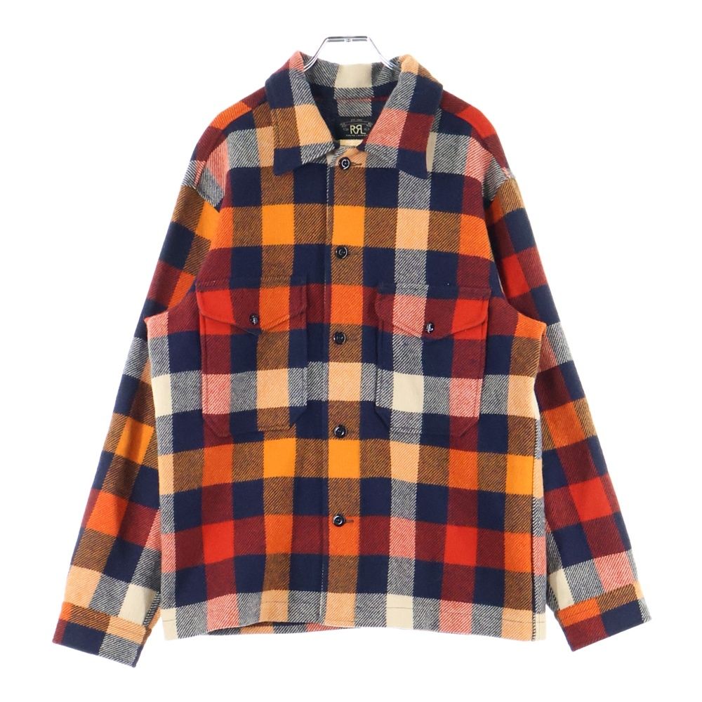 RRL ダブルアールエル Wool Check Shirt ウール 長袖チェックシャツ ネイビー レッド 782913188001