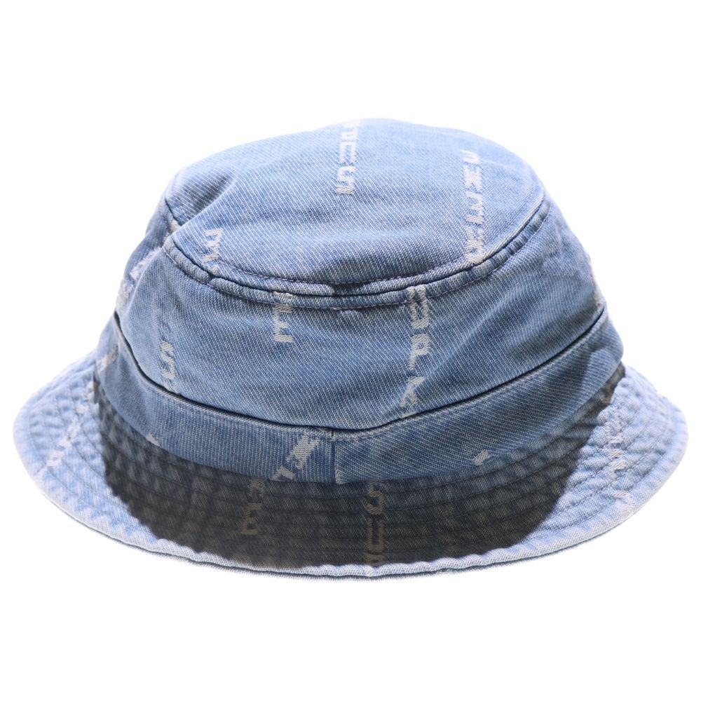 SUPREME シュプリーム 20AW Logo Stripe Jacquard Denim Crusher ストライプ ジャガードロゴ デニム クラッシャーハット 帽子 ブルー