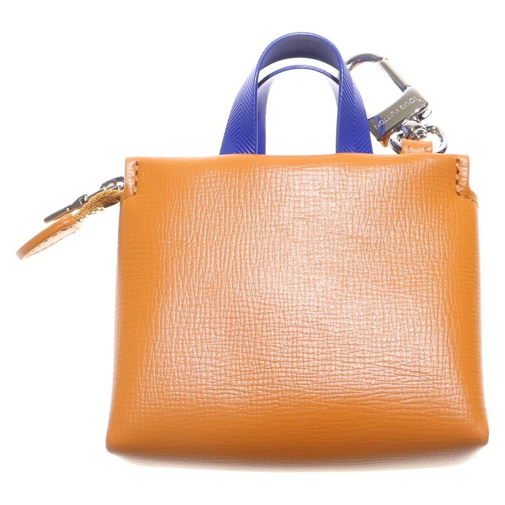 LOUIS VUITTON ルイヴィトン バッグチャーム LV ミニショッパー キーホルダー バッグチャーム レザー オレンジ M02699 シルバー金具