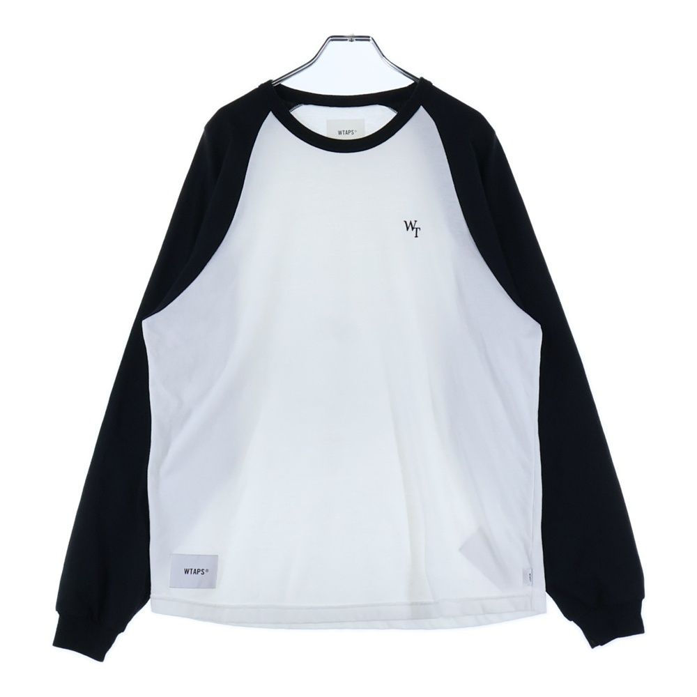 WTAPS ダブルタップス 23SS IAN LS CTPL LEAGUE ロゴ刺繍 ラグランスリーブ 長袖Tシャツ ロンT ホワイト 231ATDT-CSM19