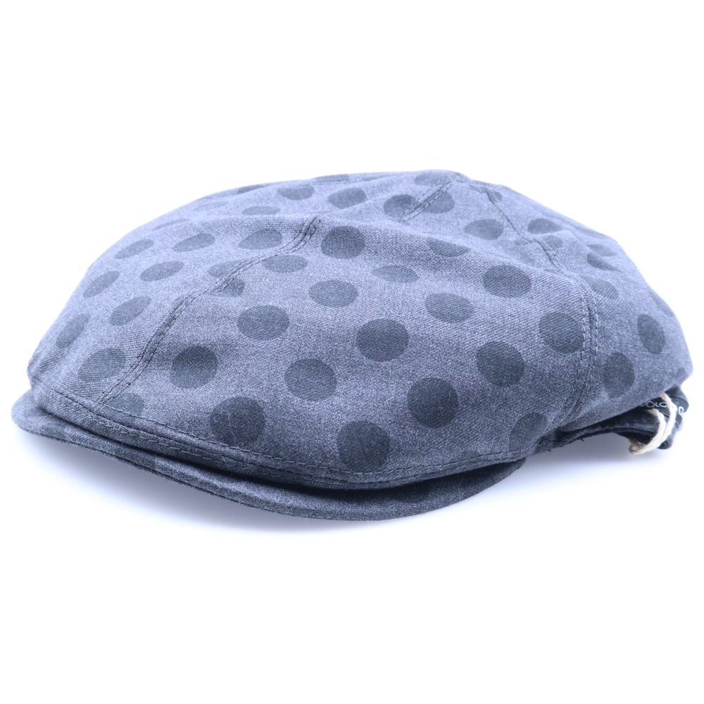 DOLCE - GABBANA ドルチェアンドガッバーナ ドット総柄プリント ウール ハンチング キャップ 帽子 グレー GH548A FS2A8