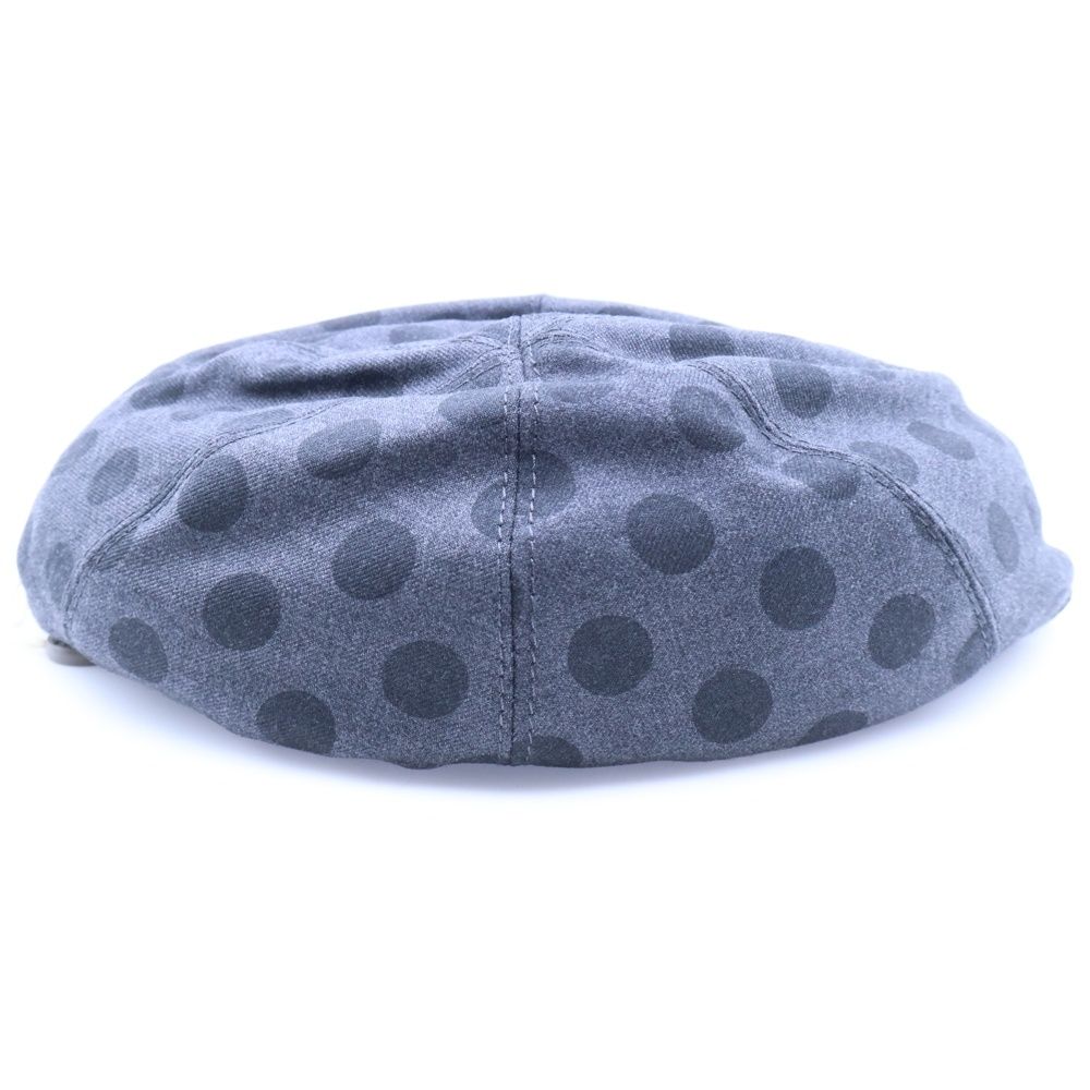 DOLCE - GABBANA ドルチェアンドガッバーナ ドット総柄プリント ウール ハンチング キャップ 帽子 グレー GH 548 A FS 2 8
