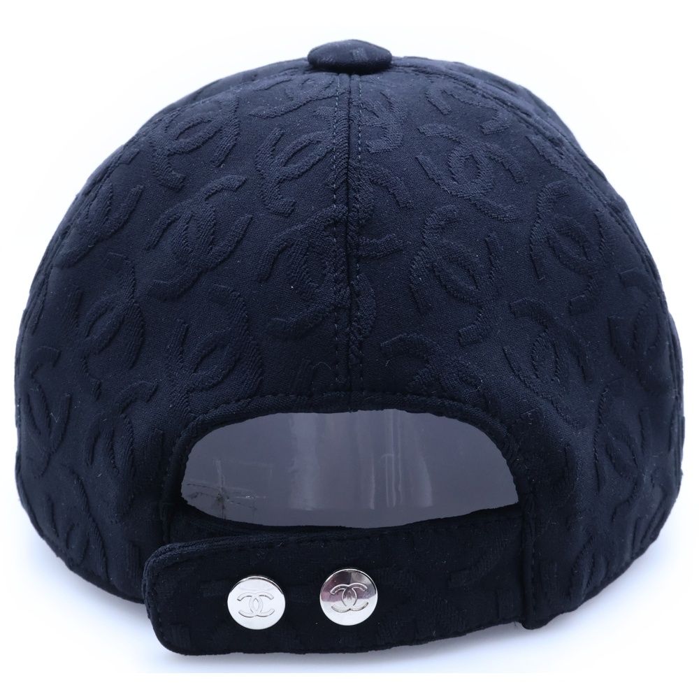 CHANEL シャネル 25 SS ココマーク ポリアミド エンブロイダリー キャップ 帽子 ブラック AAA 954